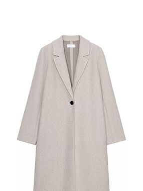 Zara Single-Button Soft Coat in Beige